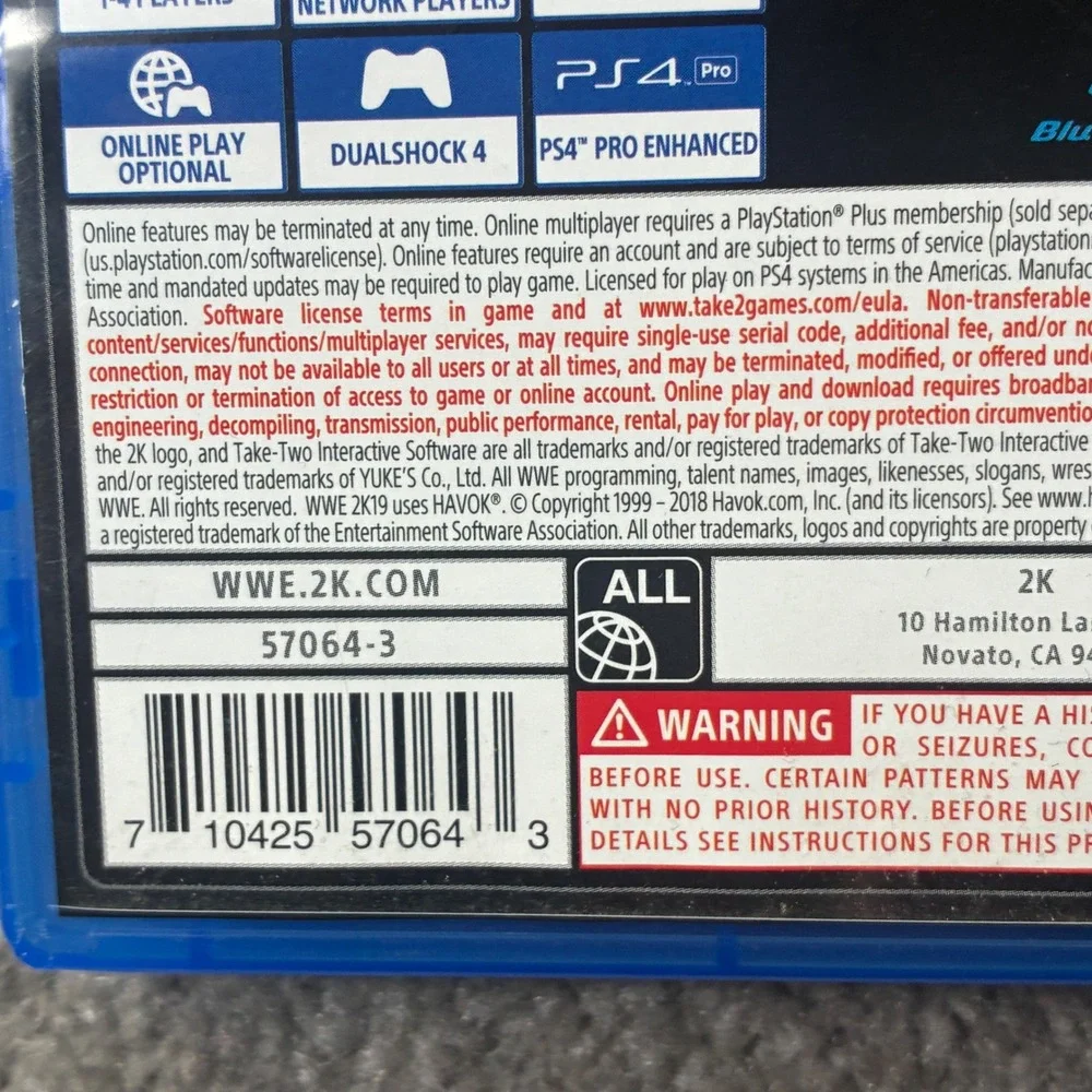 2K Games WWE 2K19 PlayStation 4 Wrestling Sports Game